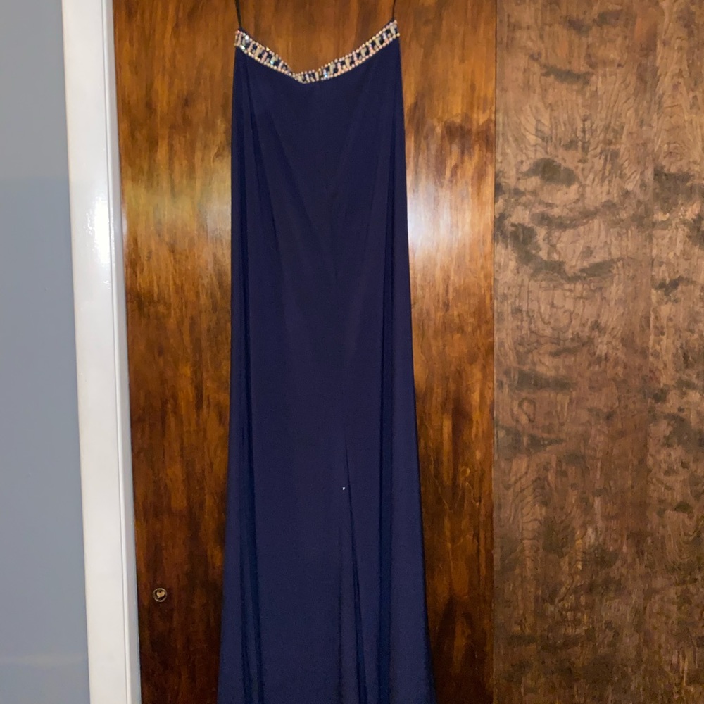 Alyce Paris two piece navy blue prom dress - Picture 8 of 12